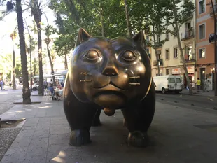 Sculpture of Fernando Botero, in the Rambla del Raval, in Barcelona