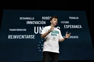 Entrepreneur Mateo Salvatto during his presentation