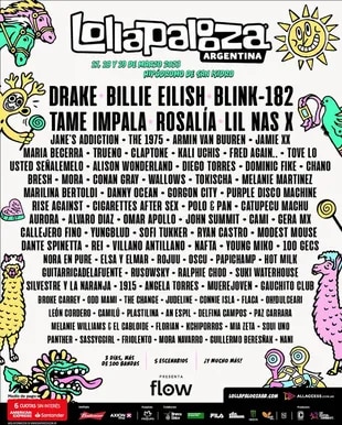 Lollapalooza Argentina 2023 Flyer